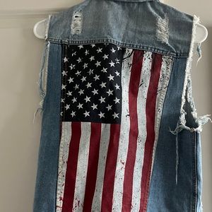 Kittenish Jean Flag Vest
